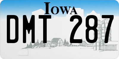 IA license plate DMT287