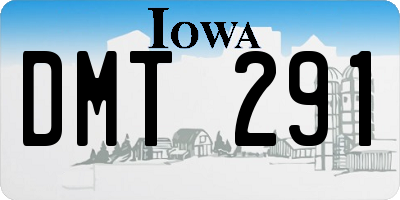 IA license plate DMT291