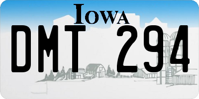 IA license plate DMT294
