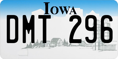 IA license plate DMT296