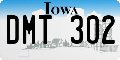 IA license plate DMT302
