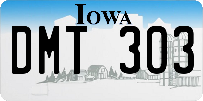 IA license plate DMT303