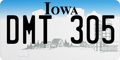 IA license plate DMT305