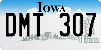 IA license plate DMT307