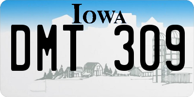 IA license plate DMT309