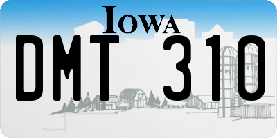 IA license plate DMT310