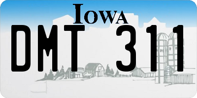 IA license plate DMT311