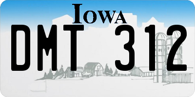 IA license plate DMT312