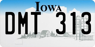 IA license plate DMT313