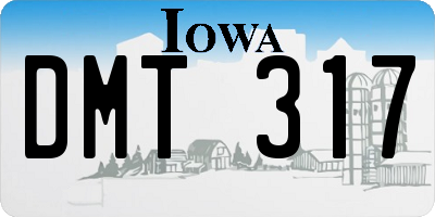 IA license plate DMT317