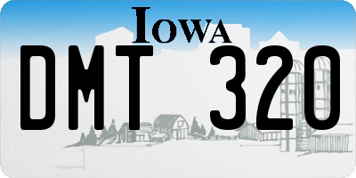 IA license plate DMT320