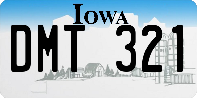 IA license plate DMT321