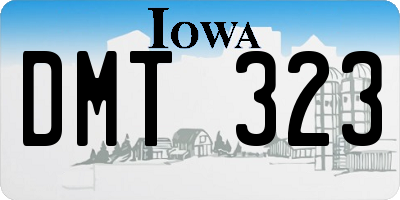 IA license plate DMT323