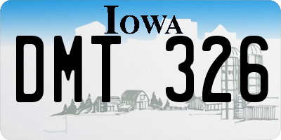 IA license plate DMT326