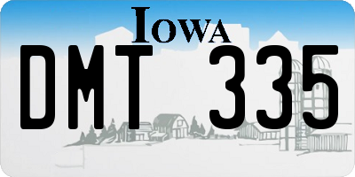 IA license plate DMT335