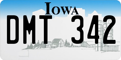 IA license plate DMT342