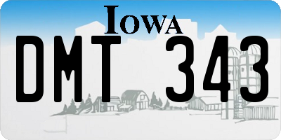 IA license plate DMT343