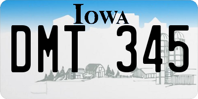 IA license plate DMT345