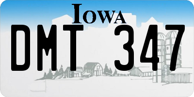 IA license plate DMT347