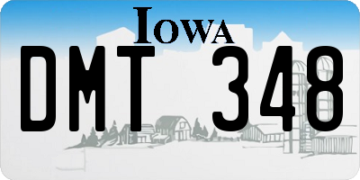 IA license plate DMT348