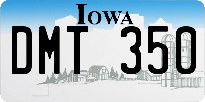 IA license plate DMT350