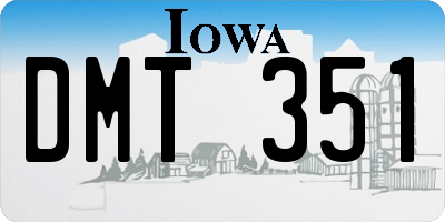 IA license plate DMT351
