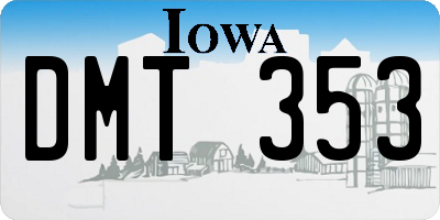 IA license plate DMT353
