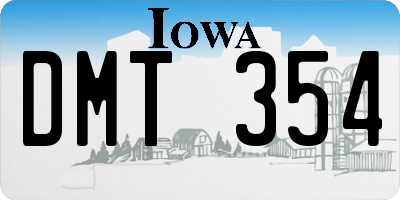 IA license plate DMT354