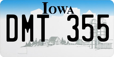 IA license plate DMT355