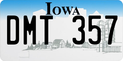 IA license plate DMT357
