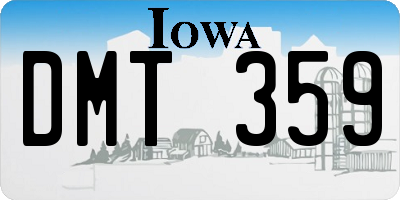 IA license plate DMT359