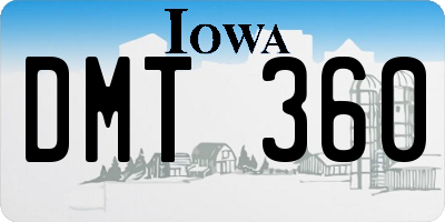 IA license plate DMT360