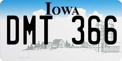 IA license plate DMT366