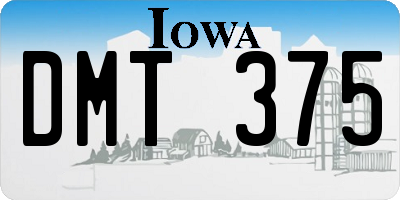 IA license plate DMT375