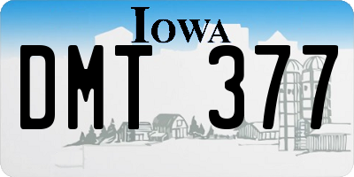 IA license plate DMT377