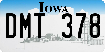 IA license plate DMT378