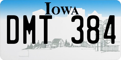 IA license plate DMT384