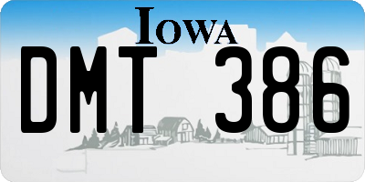 IA license plate DMT386