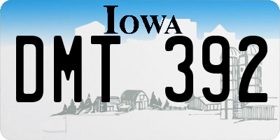IA license plate DMT392