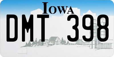 IA license plate DMT398