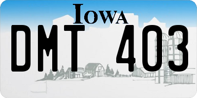 IA license plate DMT403
