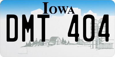 IA license plate DMT404