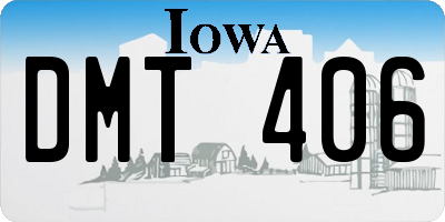 IA license plate DMT406