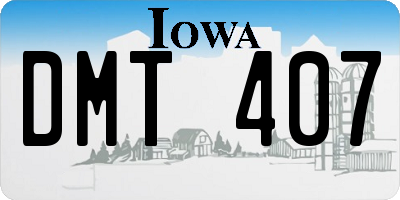 IA license plate DMT407