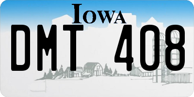 IA license plate DMT408