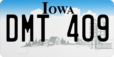 IA license plate DMT409