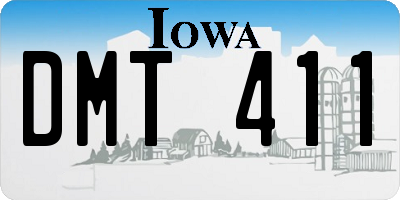 IA license plate DMT411