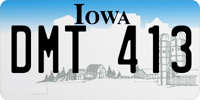 IA license plate DMT413