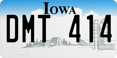 IA license plate DMT414