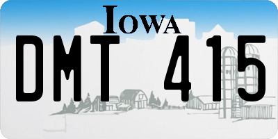 IA license plate DMT415